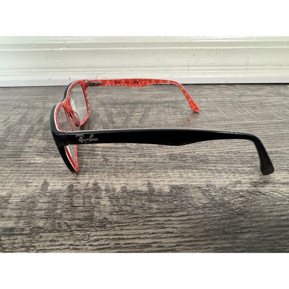 Ray-Ban RX5228 2479 Eyeglasses FRAMES ONLY Black Red Interior Logo Design - Picture 2 of 12